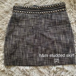 h&m’s studded black miniskirt